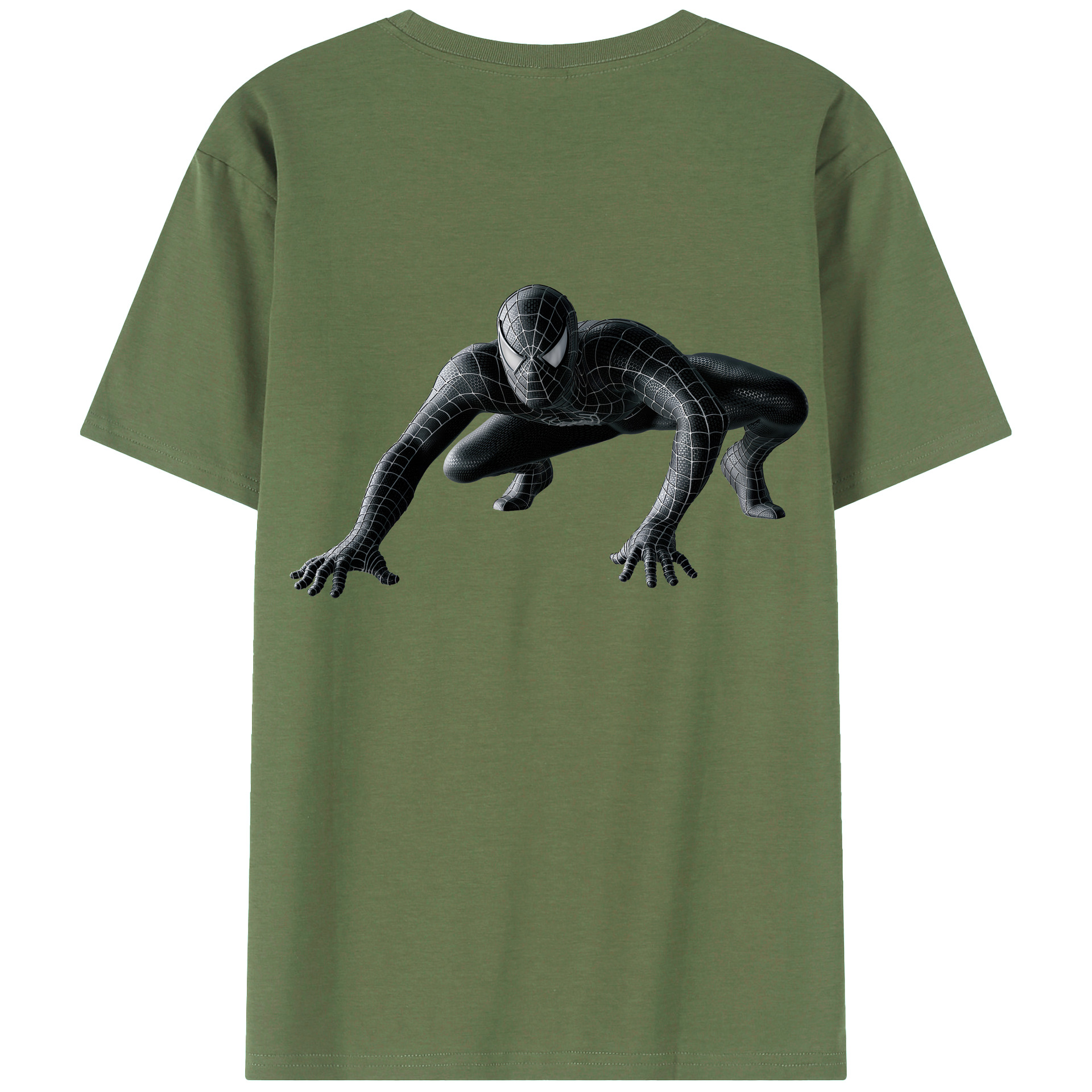 （画像用） Spider Man スパイダーマン 綿100％ メンズ半袖Tシャツ（バックプリント） 通気性